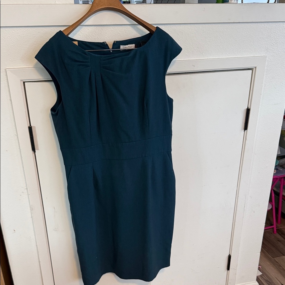 Calvin Klein Teal Sleeveless work Dress